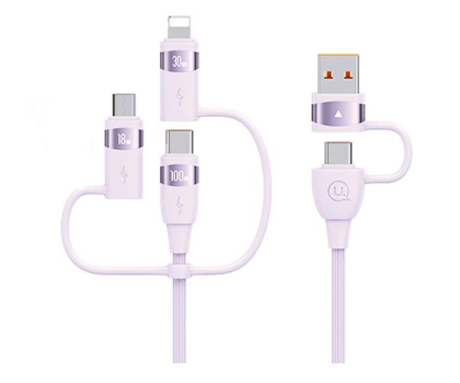 Kabel USAMS Kabel 2xUSB-C/USB/Micro-USB/Lightning 6w1 2m 100W fiolet